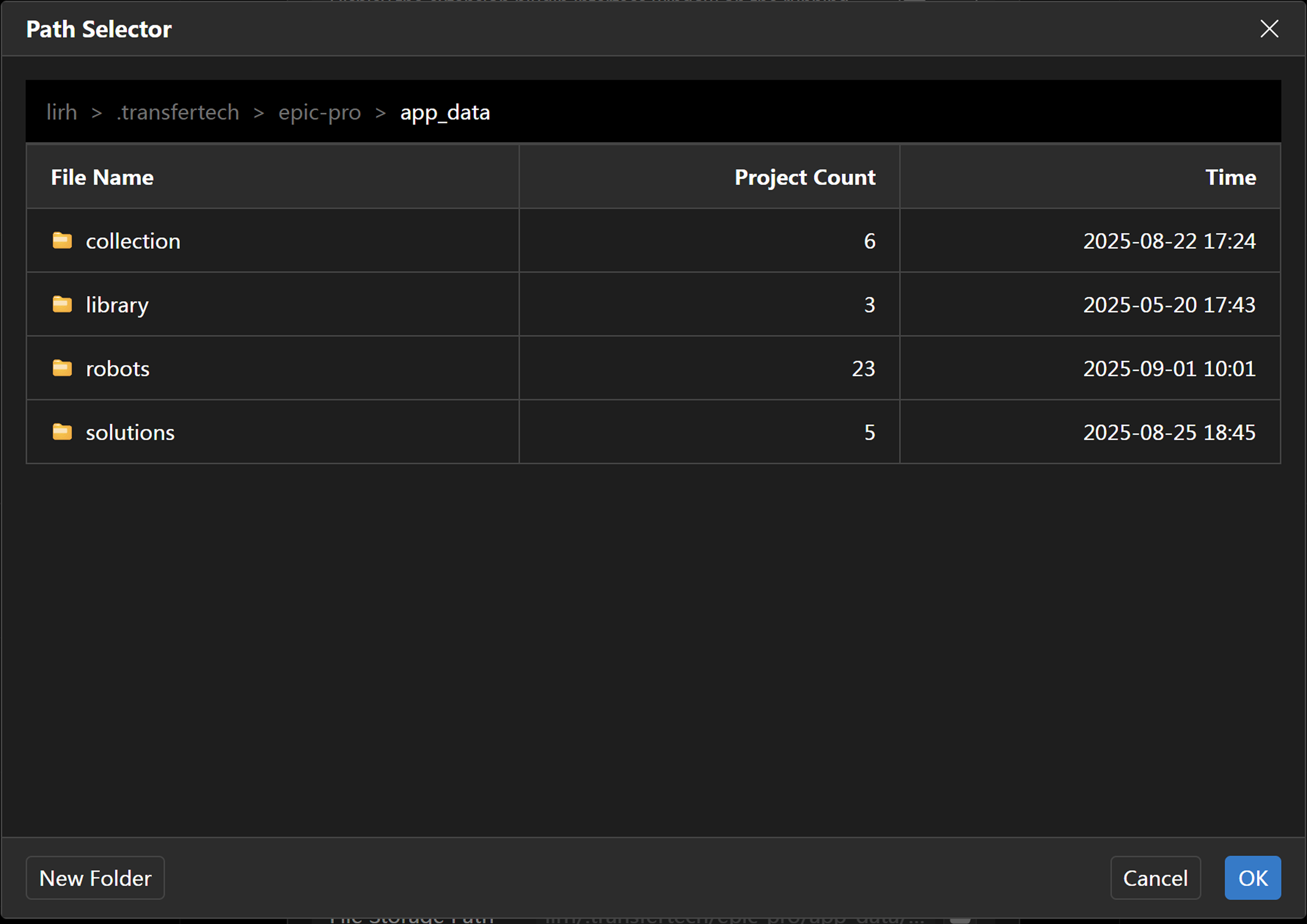 select the file
